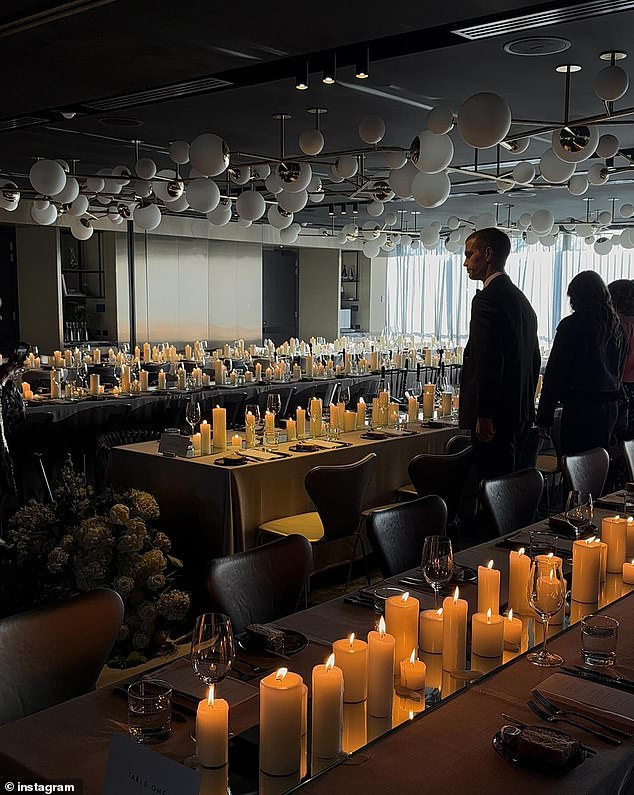 Other guests gave a sneak peek of the lavish candlelit dinner