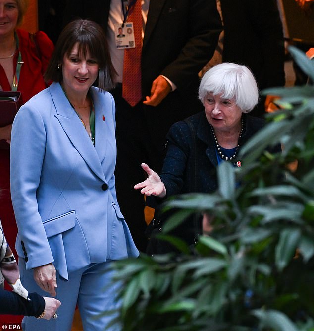 Ms Reeves and Ms Yellen – her role model – at the International Monetary Fund's annual meeting in Washington last week