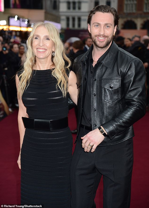 Fans online couldn't help but point out the 23-year age difference between Aaron and his wife Sam Taylor-Johnson, 57 (pictured in April)