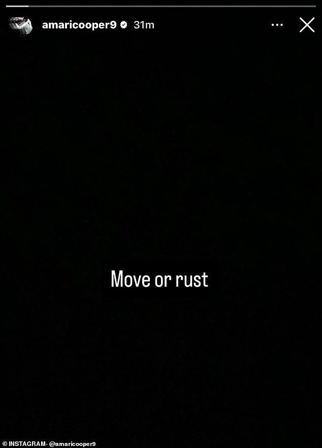 He wrote “Move or rest” on his Instagram Story after his trade with the Buffalo Bills