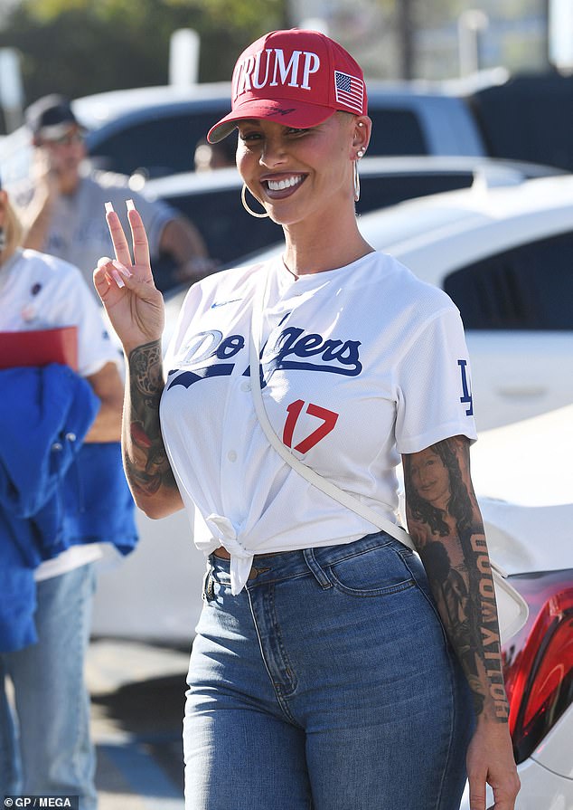 Amber Rose, 41, has accused Beyonce, 43, of copying her speech shortly after the singer appeared at Kamala Harris' rally in Texas on Friday; Saw Rose in LA on Friday