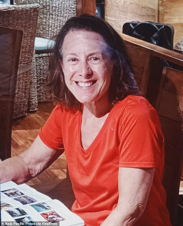 Colleen Monfore, 68, (pictured) from South Dakota, was exploring the breathtaking tropical ocean around Pulau Reong Island off the coast of Southwest Maluku Regency with six friends on September 26. But she was carried away by the strong current. desperate group, and the guide was unable to pull her back to the boat