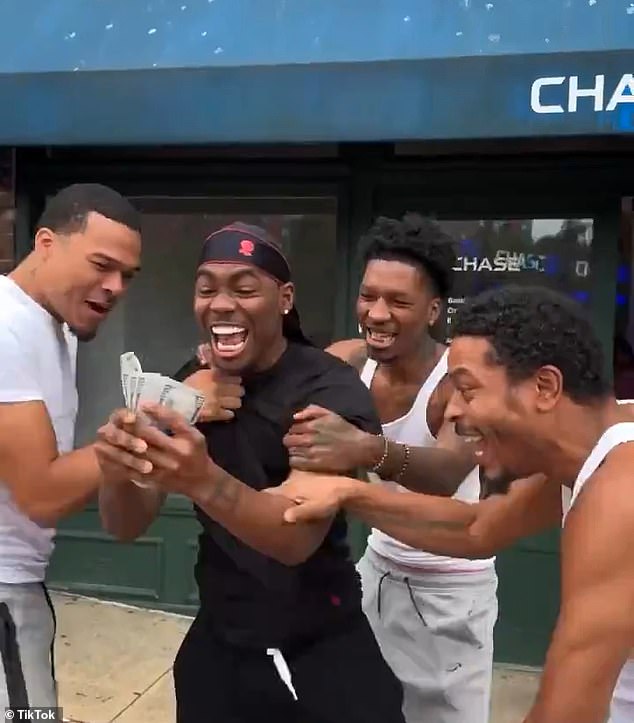 One of the most recognizable videos to emerge from this short-lived trend showed a man walking out of a Chase branch in Yonkers, New York and cheering as he fanned a stack of cash.