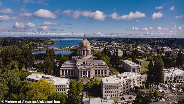 Olympia, the capital of Washington State, home to 55,605 residents, tops the list (photo: Washington State Capitol)