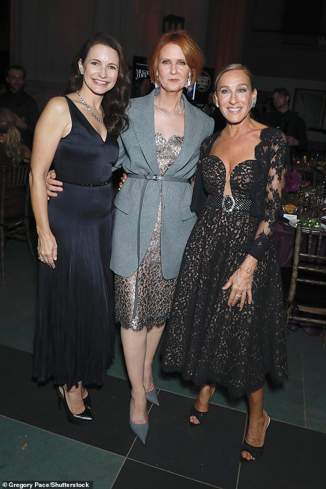 Kristin Davis, Cynthia Nixon and Sarah Jessica Parker (pictured from left to right) looked phenomenal as they attended the God's Love We Deliver Golden Heart Awards in New York City on Monday evening