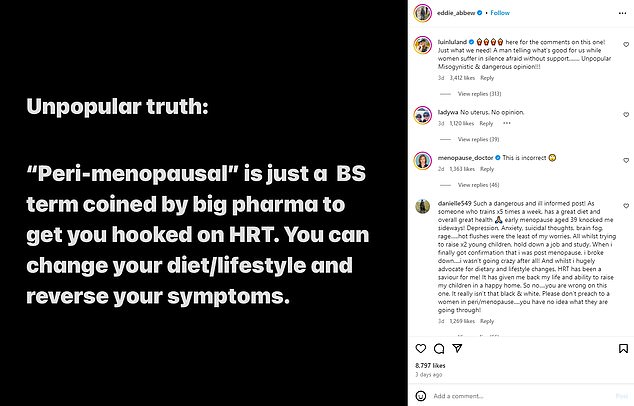 Former NHS psychiatric nurse, bodybuilder and former Mr Britain, Eddie Abbew, said the biological phenomenon is just a 'term coined by big pharmaceutical industry'