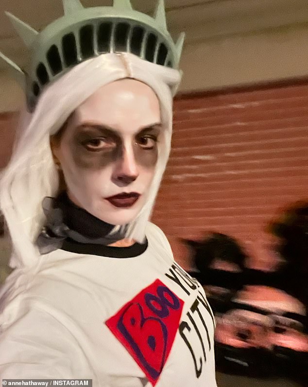 Anne Hathaway took to Instagram to share stunning selfies while looking unrecognizable in a blonde wig and creepy makeup