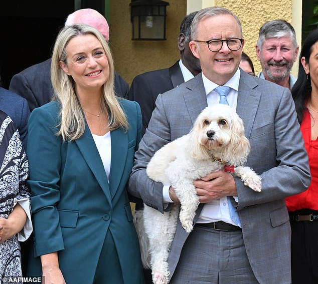 Prime Minister Anthony Albanese (pictured with fiancée Jodie Haydon) withdrew his investment property in Sydney's Inner West from auction on Saturday