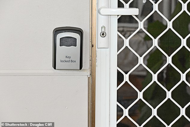 Locked boxes, like the one in the photo, were torn from the walls outside the holiday homes