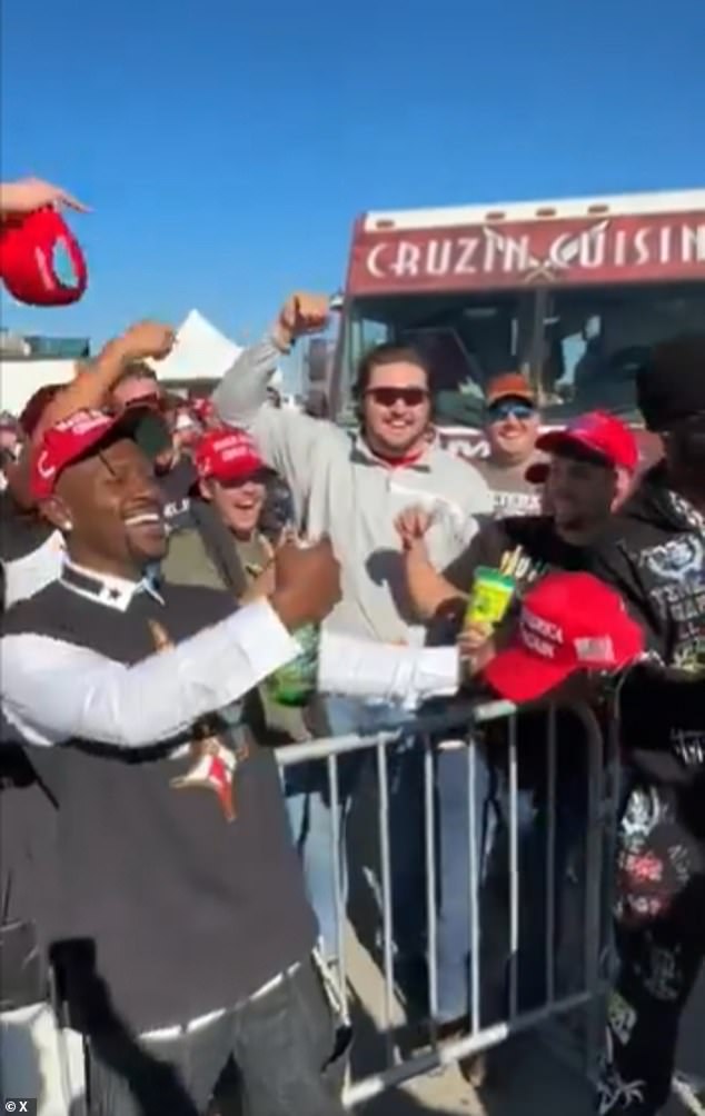 Antonio Brown Arrives At Donald Trump Rally In Pennsylvania As He