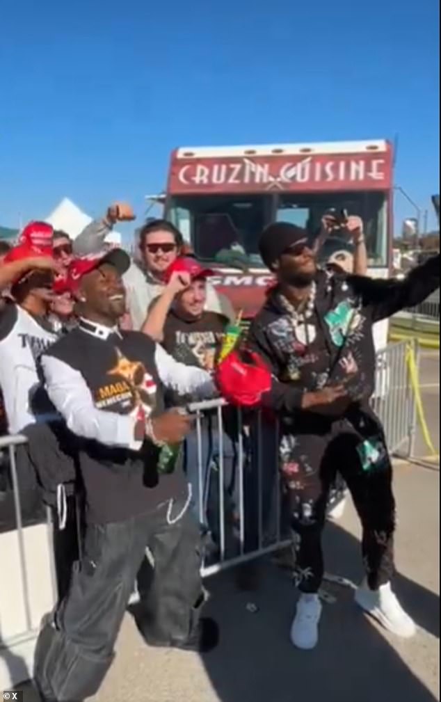 Antonio Brown Arrives At Donald Trump Rally In Pennsylvania As He