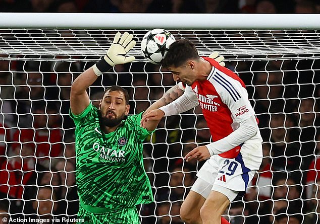 Kai Havertz opened the scoring for Arsenal with a brave header past Gianluigi Donnarumma