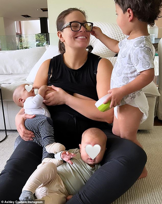 The beauty and her longtime husband Justin Ervin share three sons together: Isaac, four, and two-year-old twins Roman and Malachi (pictured in 2022)