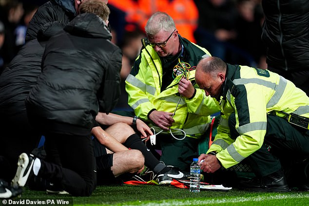 Assistant referee Rob Smith has been rushed to hospital after being taken off on a stretcher during West Brom's clash with Middlesbrough in the Championship