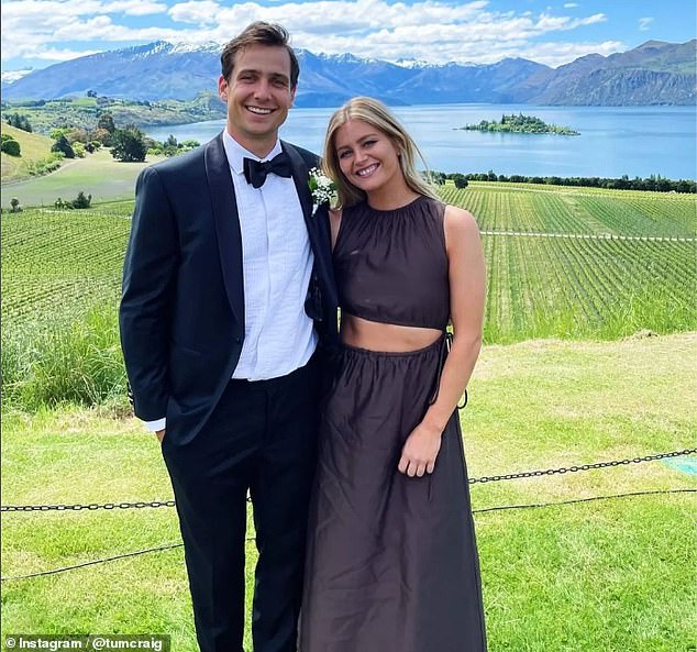 Craig is pictured with his partner, fellow Australian Olympic hockey player Alice Arnott