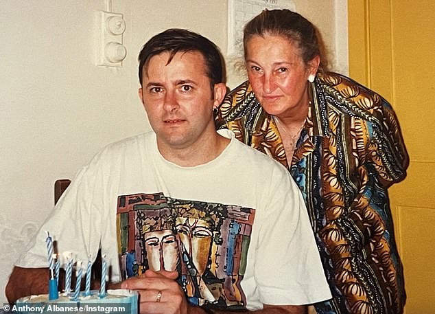 Mr Albanese (pictured with his mother) grew up in public housing and now has an impressive real estate portfolio