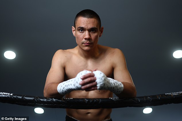 Sydneysider Tim Tszyu (pictured during training) has revealed he plans to move to the United States permanently after his fight this weekend