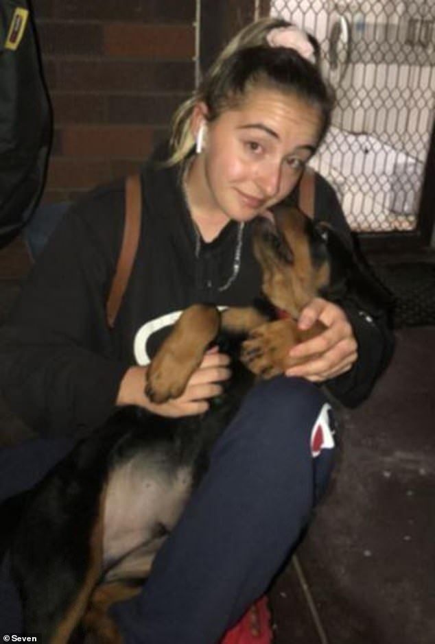 Perth teenager Haylee Owens has warned Australians to always be tired around dogs after her friend's Rottweiler, Ninja (both pictured), attacked her without warning