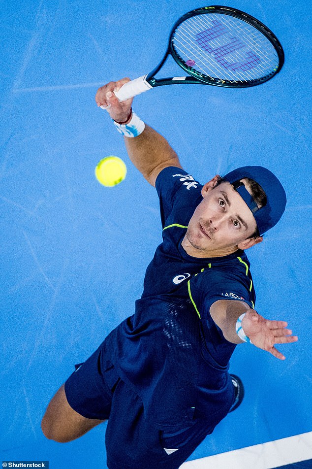 Alex de Minaur dropped the first set but came out on top in his first game back (pictured) as a troublesome hip injury ruined his lead at the US Open