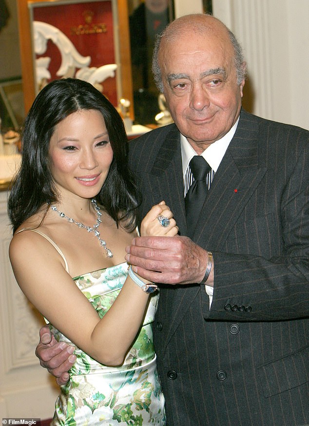 Australian women are among hundreds of alleged victims who have accused the late Egyptian billionaire Mohamed Al-Fayed of sexual abuse and rape (Fayed is pictured with actress Lucy Liu in 2005 at the opening of the Harrods sale in January)