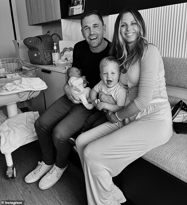 AFL star Joel Selwood and his wife Brit have announced the birth of their second child. The former Geelong player, 36, announced the happy news on Instagram on Friday by sharing an adorable photo of their newborn son. Also pictured with their one-year-old son Joey