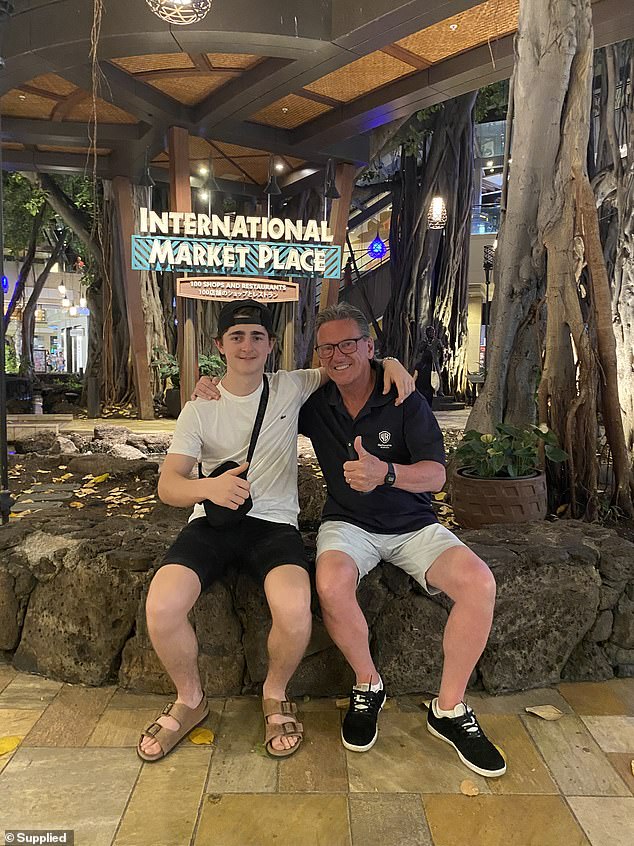 Mr Pape was referring to a column he wrote earlier this year about Wayne Holdsworth (right) whose teenage son Mackenzie (left) committed suicide after being the target of a brutal extortion fraud.