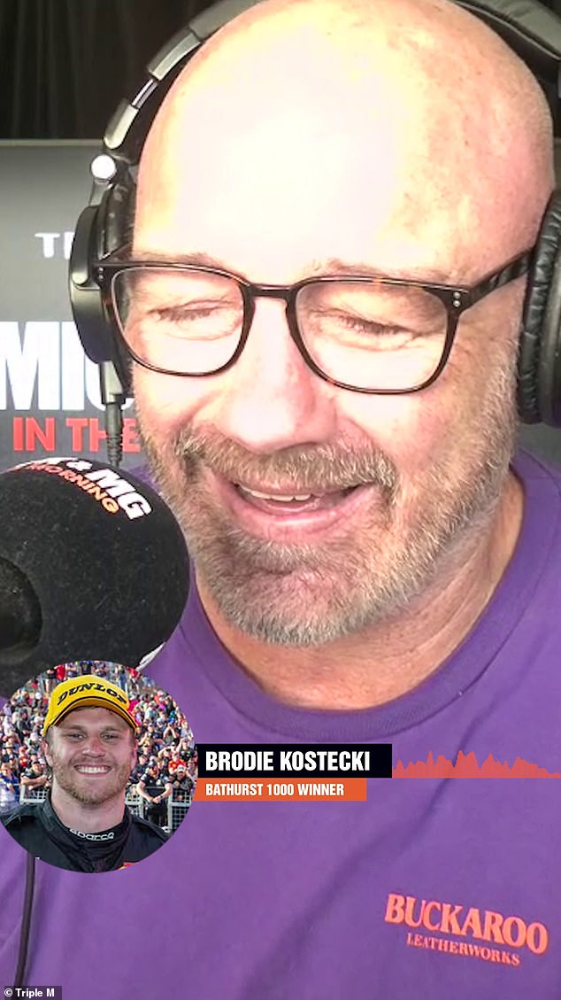 The reigning Supercars champion had Triple M hosts Mark Geyer and Mick Molloy in trouble