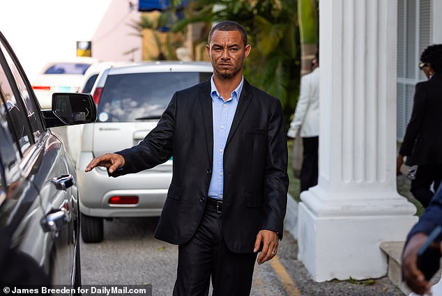 Faron Newbold is seen here arriving at the courthouse in Nassau