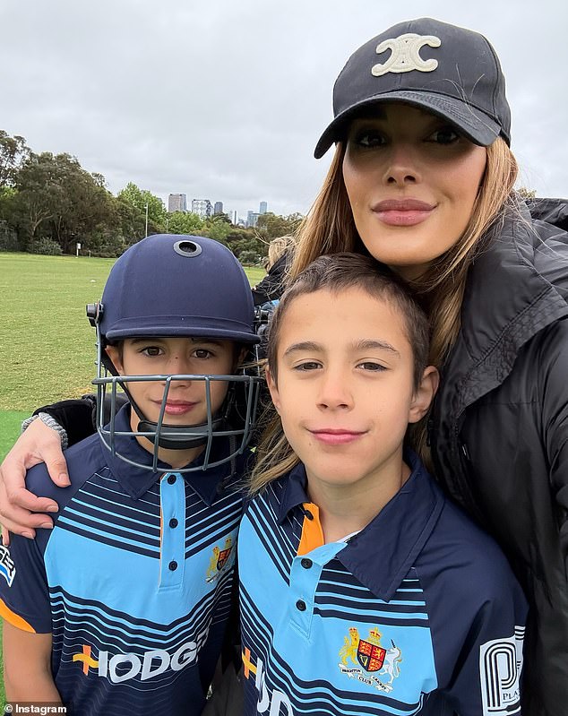 “Our children are going to be golfers and want to travel the world to play golf and we don't want to be left behind, so our future plan is to make our future vacations around golf trips,” she added. Pictured with twins Darcy and Tom