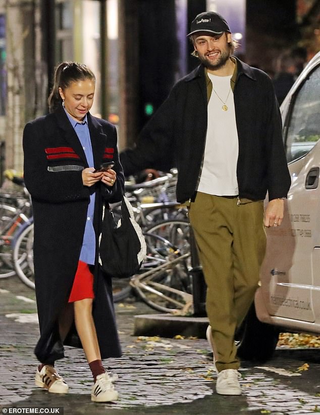 Bel Powley and Douglas Booth enjoyed a romantic meal at a Michelin-starred restaurant to celebrate their one-year wedding anniversary