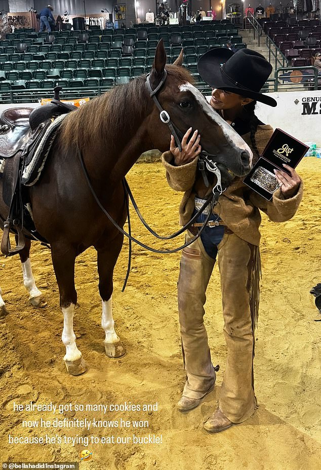 This comes just days after the stunner was named Southern Cutting Horse Futurity's 2024 Classic LTD Amateur Champion for her riding skills