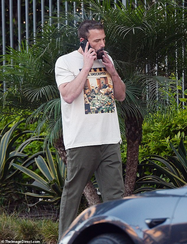 Ben Affleck looked tense as he smoked a cigarette and talked on the phone during an outing in Los Angeles on Thursday