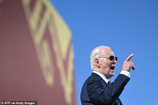 President Joe Bidne speaks Friday at Gila River Crossing School outside Phoenix, Arizona. He issued a historic apology regarding the federal government's policy of removing indigenous children and forcing them into boarding schools