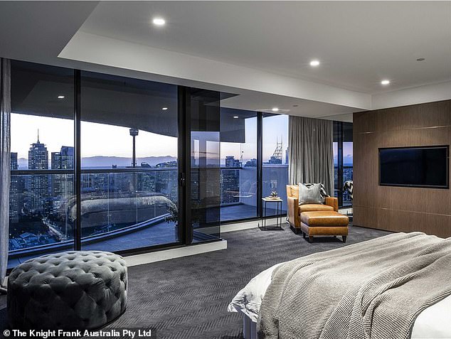 Francesca Packer has finally unloaded her amazing Sydney apartment after first listing the luxury apartment almost a year ago. Pictured: The five-bedroom penthouse in Darlinghurst offers fantastic views over the city