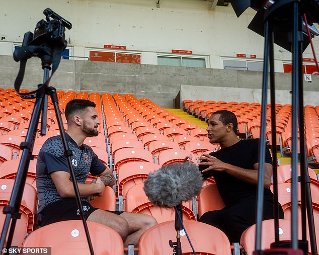 He had an interview with swimmer Michael Gunning (right) as part of a new documentary