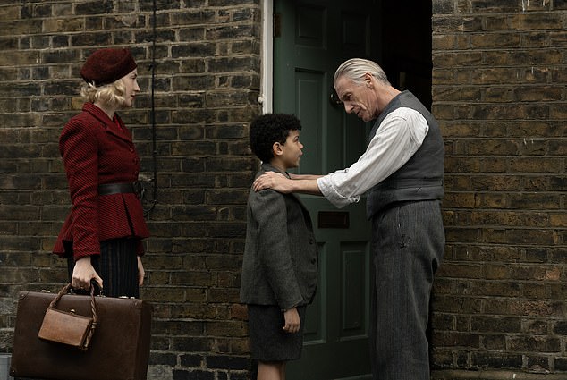 McQueen's focus is on an East End family of three. Single mother Rita (Saoirse Ronan, left) shares a terraced house with her nine-year-old son George (centre) and her father Gerald (played by musician Paul Weller in his acting debut)