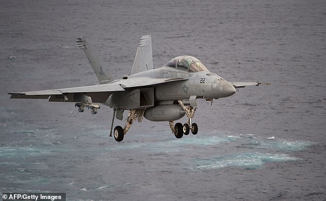 The US Navy is searching for two pilots who crashed in a Boeing EA-18G Growler during a routine training flight on Tuesday.