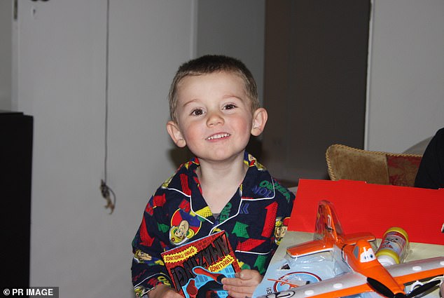 William Tyrrell, aged three, at his foster grandmother's home in Kendall on the NSW north coast in September 2014