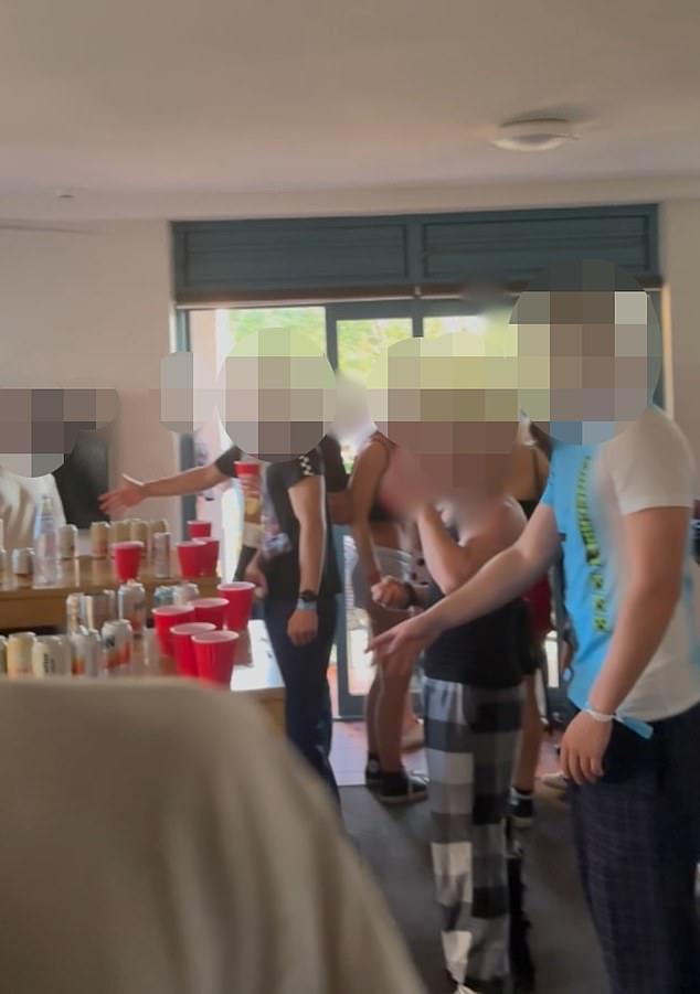 Bond University has introduced a temporary booze ban on five male-only corridors in student accommodation blocks, claiming wild student parties 'need excessive cleaning'