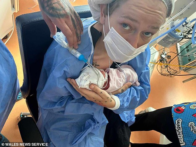 A young British mother gave birth 12 weeks prematurely while on holiday in Turkey and is now facing a huge bill to get home.