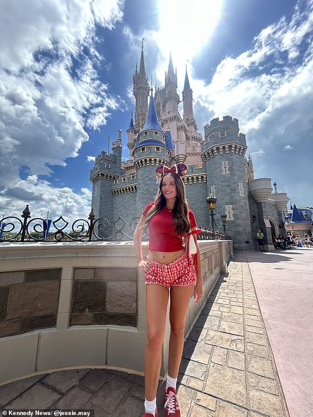 Jessie Lee, 21, from Louth in Lincolnshire, had spent the summer working at the Disney World Resorts in Florida as part of their cultural exchange program