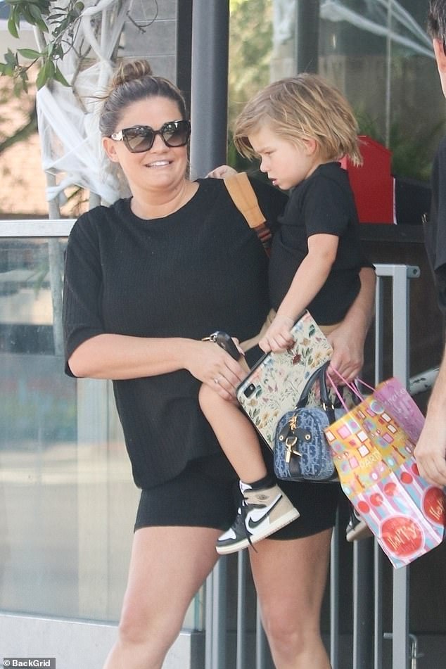 Brittany Cartwright enjoyed a mother-son outing with her three-year-old toddler, Cruz Cauchi, in Los Angeles on Monday. The Valley star, 35, seemed in good spirits as she stepped out for the first time since her estranged husband, Jax Taylor, 45, hired a lawyer and filed for divorce.