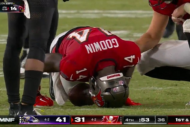 Tampa Bay Buccaneers star wide receiver Chris Godwin was taken away with a horror injury