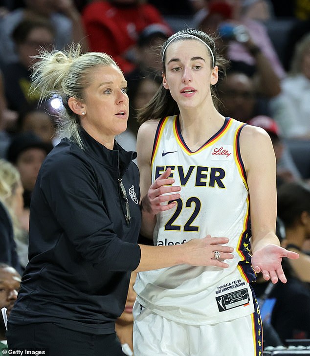 Christie Sides (left) led the Fever to the playoffs in Caitlin Clark's rookie season