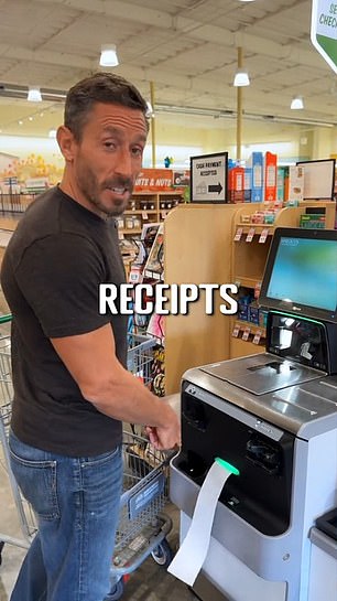 Dr. Paul Saladino, a doctor of holistic medicine in California, posted a TikTok video earlier this week showing himself avoiding a paper receipt at the grocery store because of endocrine-disrupting chemicals.