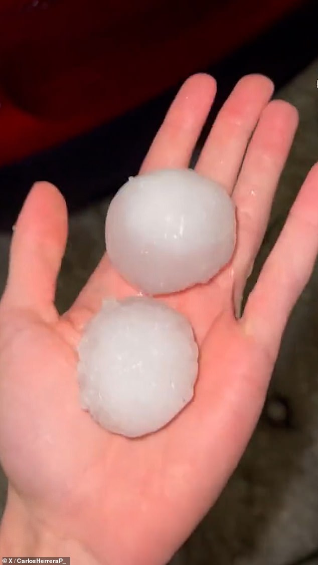 Hailstones the size of a golf ball fell from the sky above Almeria