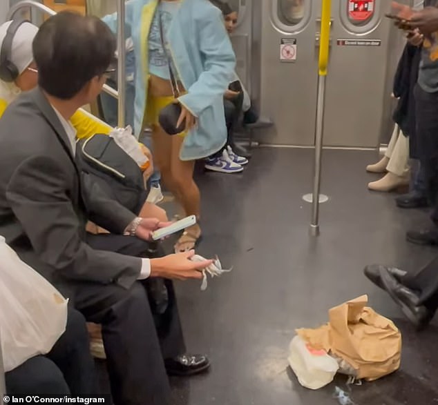 A video making the rounds online shows live crabs escaping from a woman's bag on the train, terrorizing the entire car