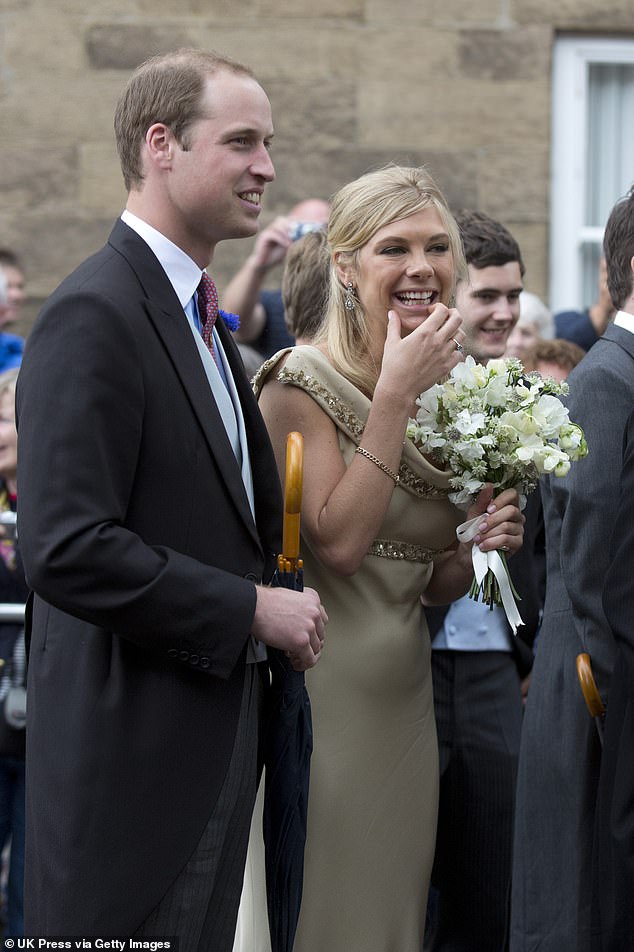 Chelsy laughs with Prince William at the wedding of Melissa Percy and Thomas van Straubenzee in 2013