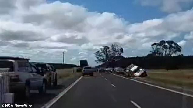 A child was killed in the collision on Sunday afternoon. Image: 7News