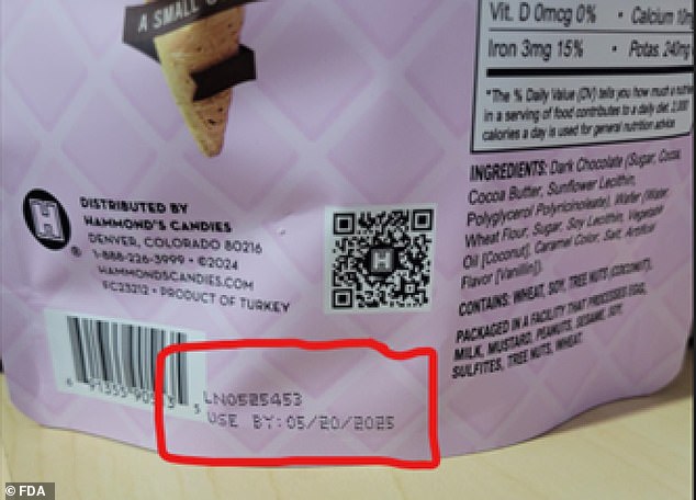 The four-ounce bags were distributed in stores in 39 states and had expiration dates of March 20, 2025 and May 20, 2025.